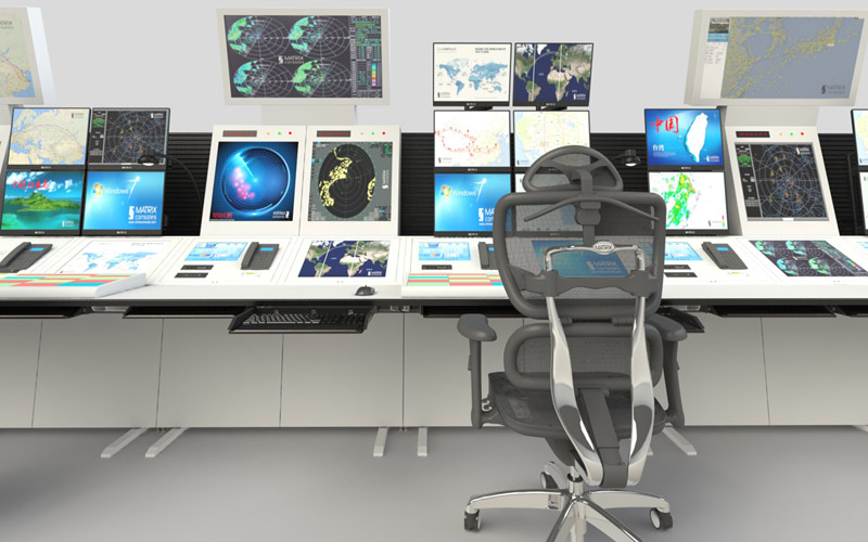 監(jiān)控控制臺人體工程學(xué)設(shè)計(jì)示意圖