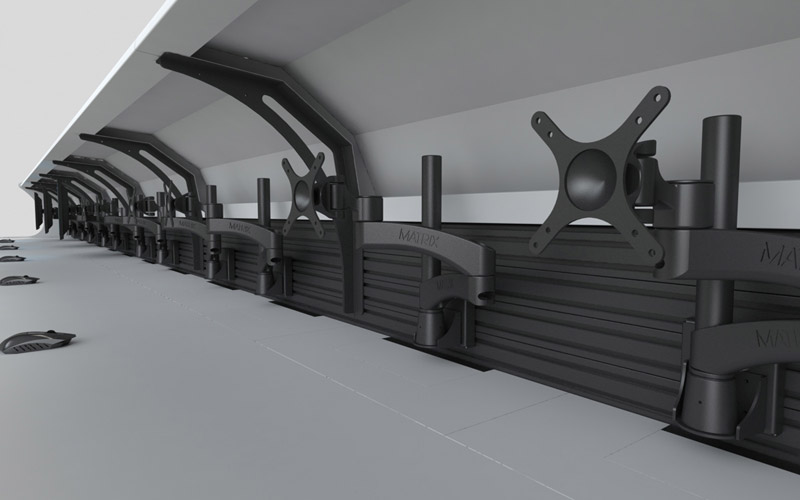 公安局指揮中心調(diào)度臺(tái)多功能背板展示圖