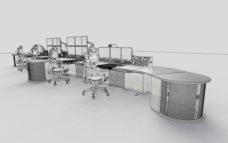 地鐵調(diào)度室控制臺(tái)結(jié)構(gòu)結(jié)構(gòu)示意圖